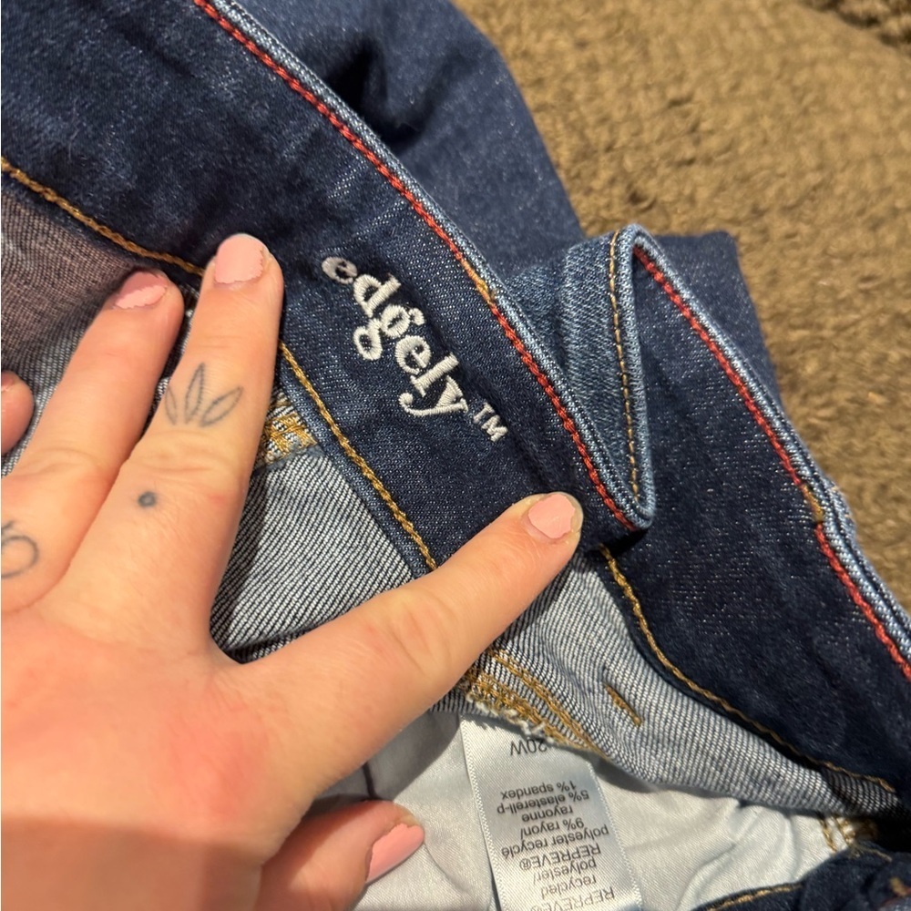 Edge Dark Blue Denim Jeans Shorts - Picture 2 of 4